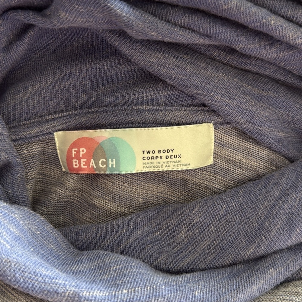Free People Cozy Blue Cowl Neck Sweater - Picture 3 of 5